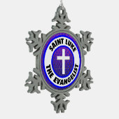 Saint Luke, Evangelist Schneeflocken Zinn-Ornament (Links)