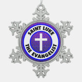 Saint Luke, Evangelist Schneeflocken Zinn-Ornament (Vorderseite)