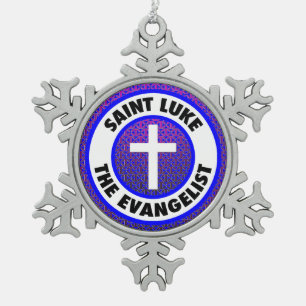 Saint Luke, Evangelist Schneeflocken Zinn-Ornament
