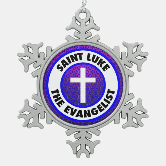Saint Luke, Evangelist Schneeflocken Zinn-Ornament (Vorderseite)