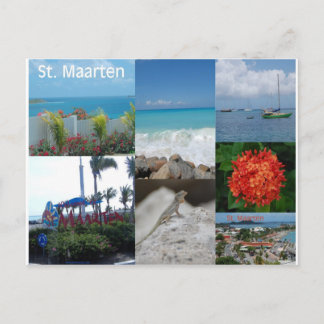 Saint Maarten Foto Collage von Khoncepts Postkarte