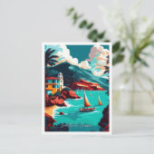 Saint Maarten Karibische Reiseillustrierung Postkarte (Stehend Vorderseite)