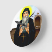 Saint Macarius der Große von Ägypten Runde Wanduhr (Winkel)