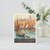 Saint Malo Frankreich Jahrgang Reise Postkarte (Stehend Vorderseite)