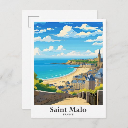 Saint Malo Frankreich Kunst, Dichtung und Musik Postkarte (Vorne/Hinten)