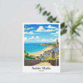 Saint Malo Frankreich Kunst, Dichtung und Musik Postkarte (Stehend Vorderseite)