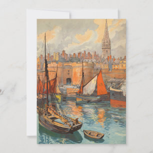 Saint Malo, Frankreich, Vintage Travel Poster Art