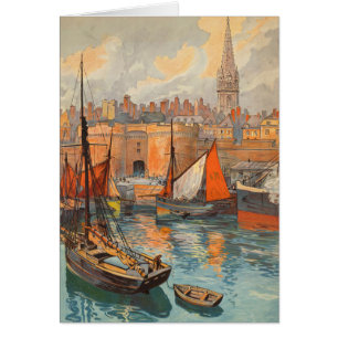 Saint Malo, Frankreich, Vintage Travel Poster Art