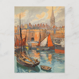 Saint Malo, Frankreich, Vintage Travel Poster Art Postkarte