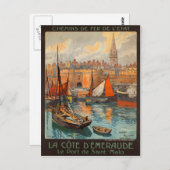 Saint Malo Frankreich - Vintages französisches Rei Postkarte (Vorne/Hinten)