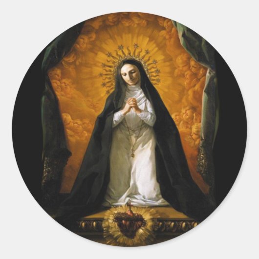 Saint Margaret Mary Alacoque Herz - Giaquinto Runder Aufkleber (Vorderseite)