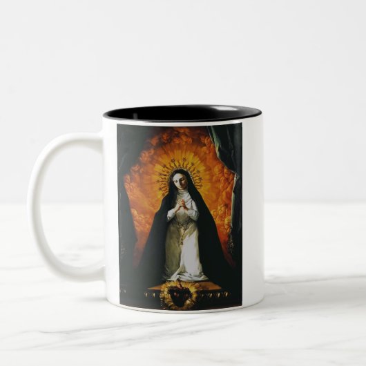 Saint Margaret Mary Alacoque Zweifarbige Tasse (Links)