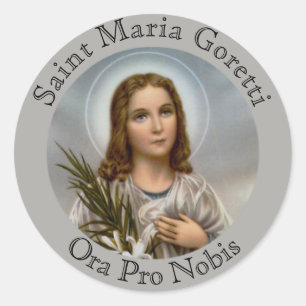 Saint Maria Goretti Lily Girl Runder Aufkleber