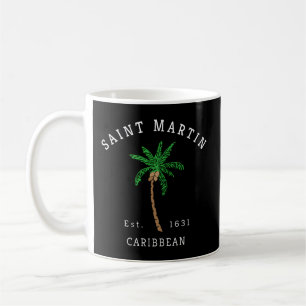 Saint Martin Colorful Caribbean Palm Tree Novelty Kaffeetasse