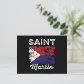 Saint Martin Flag erschüttert Postkarte (Stehend Vorderseite)