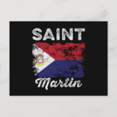 Saint Martin Flag erschüttert Postkarte (Vorderseite)