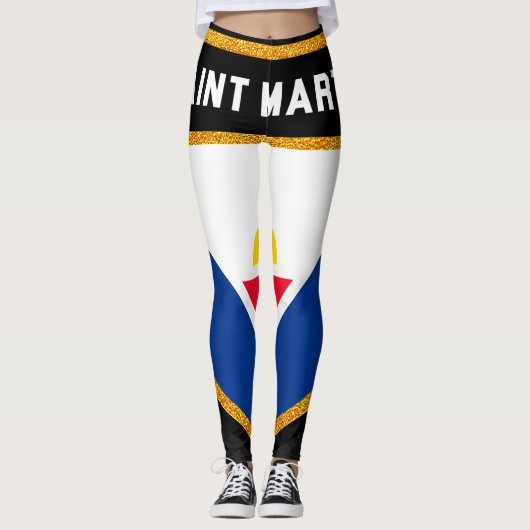 Saint Martin Flag Leggings (Vorderseite)