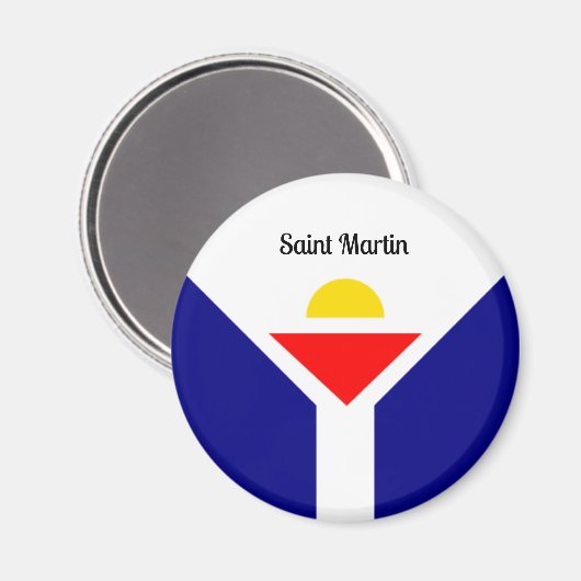Saint Martin Flag Magnet (Vorderseite/Rückseite)