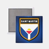 Saint Martin Flag Magnet (Vorderseite/Rückseite)