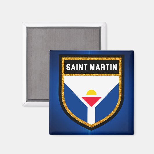 Saint Martin Flag Magnet (Vorderseite/Rückseite)