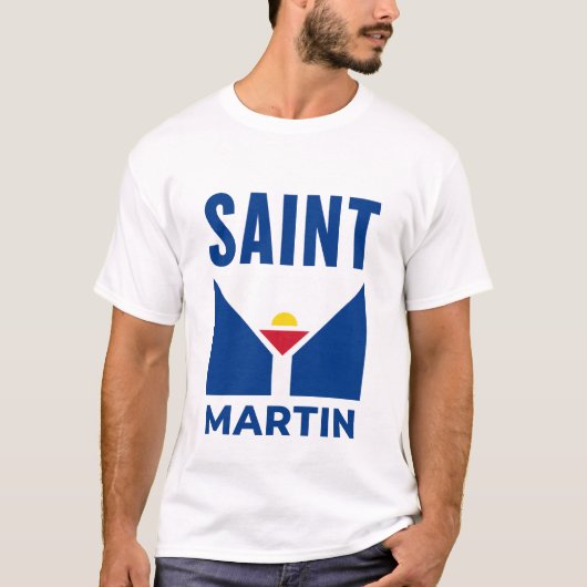 Saint Martin Flagge T-Shirt (Vorderseite)