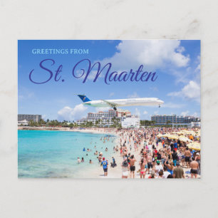 Saint Martin Maho Beach Reise Postkarte