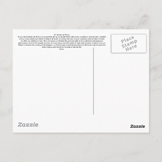 Saint Martin Prayer Postkarte (Rückseite)