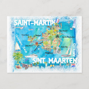 Saint-Martin Sint Maarten Antilles Karte