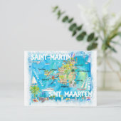Saint-Martin Sint Maarten Antilles Karte (Stehend Vorderseite)