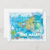 Saint-Martin Sint Maarten Antilles Karte (Vorne/Hinten)