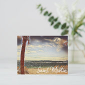 Saint Martin ST. Maarten Watercolor Art Postkarte (Stehend Vorderseite)