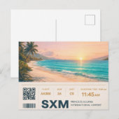 Saint Martin SXM Bordkarte Sonnenuntergang Postkarte (Vorne/Hinten)