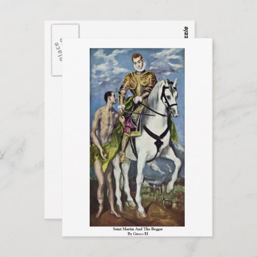 Saint Martin und der Beggar von Greco El Postkarte (Vorne/Hinten)
