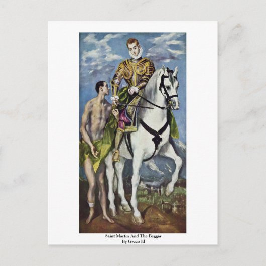 Saint Martin und der Beggar von Greco El Postkarte (Vorderseite)