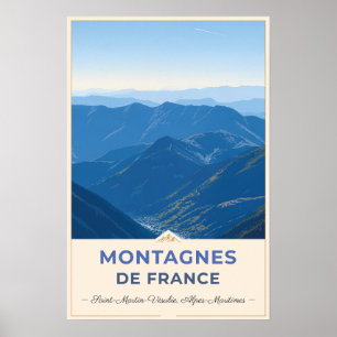 Saint-Martin-Vésubie, Frankreich – Panoramablick Poster