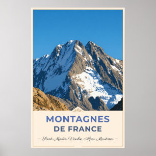 Saint-Martin-Vésubie, Frankreich – Schneeberge Poster