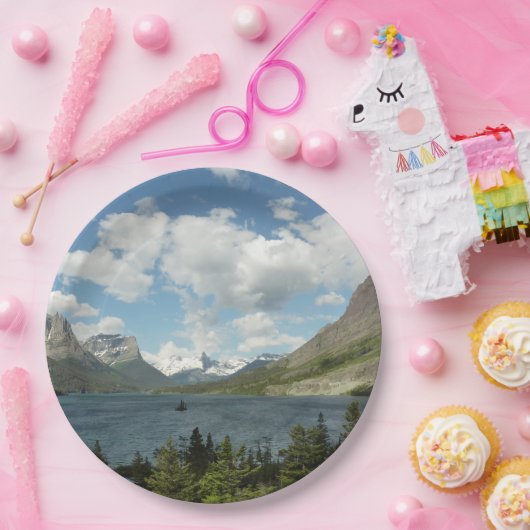 Saint Mary Lake II am Glacier National Park Pappteller (Party)