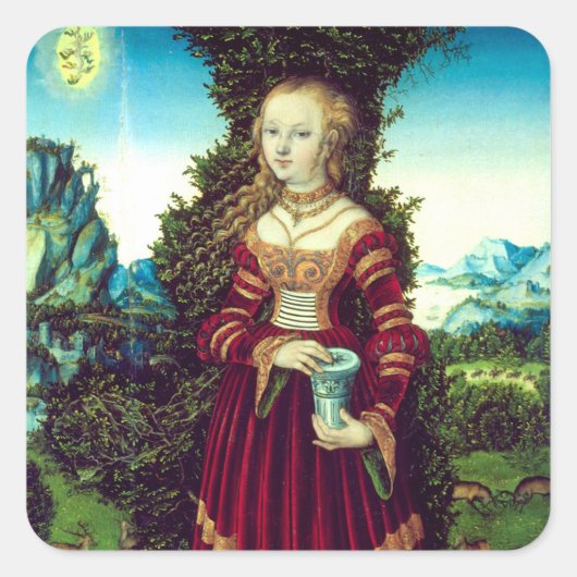 SAINT MARY MAGDALENE , Brown Parchment Quadratischer Aufkleber (Vorderseite)