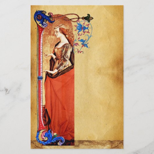 SAINT MARY MAGDALENE FLORENTINE FLORAL PARCHMENT BRIEFPAPIER (Vorderseite)