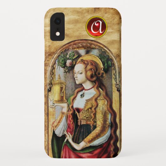 SAINT MARY MAGDALENE Parchment Ruby Gem Monogram Case-Mate iPhone Hülle (Rückseite)