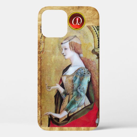 SAINT MARY MAGDALENE Parchment Ruby Gem Monogram Case-Mate iPhone Hülle (Rückseite)