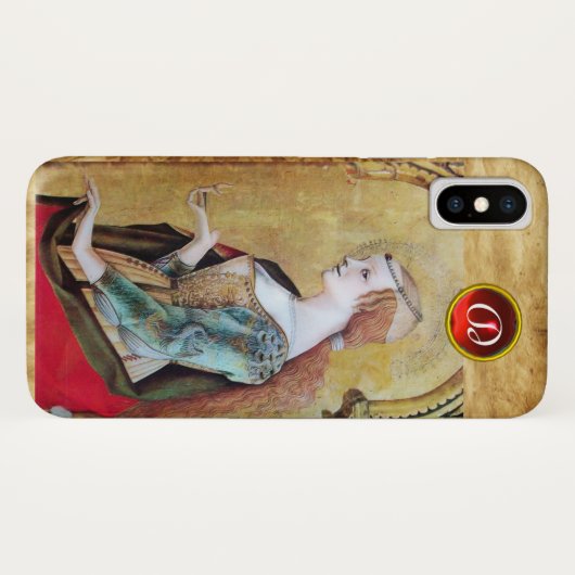 SAINT MARY MAGDALENE Parchment Ruby Gem Monogram Case-Mate iPhone Hülle (Rückseite (Horizontal))