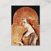 SAINT MARY MAGDALENE Rot, Gold, Schwarzes Perlpapi Visitenkarte (Rückseite)