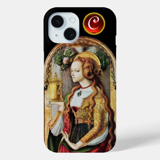 SAINT MARY MAGDALENE Ruby Gem Monogram ,Black Case-Mate iPhone Hülle (Rückseite)