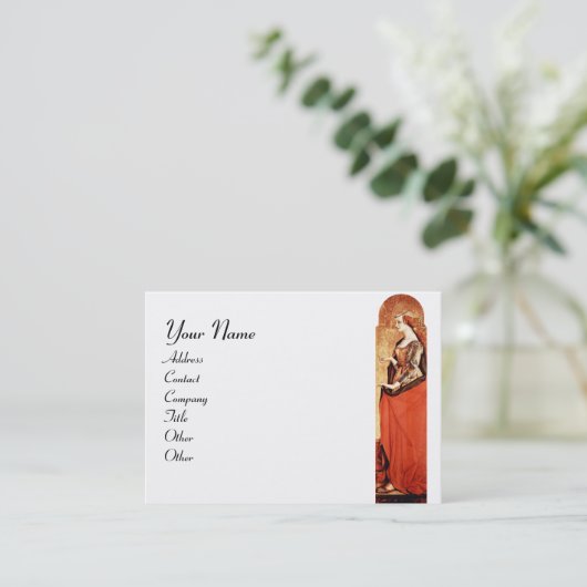 SAINT MARY MAGDALENE White Visitenkarte (Stehend Vorderseite)