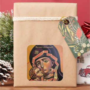 Saint Mary Teotokos Quadratischer Aufkleber