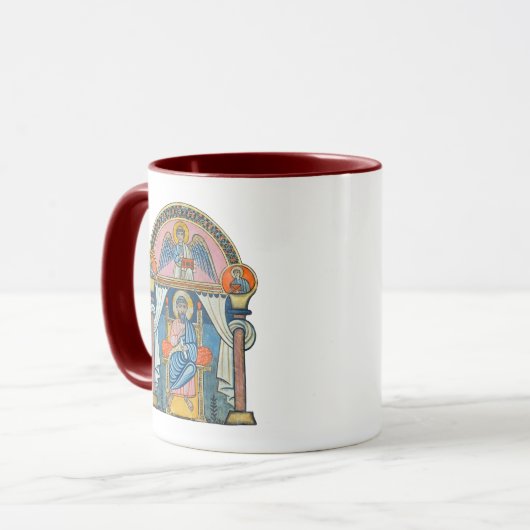 Saint Matthew Mittelalterliches Manuskript Kunst Tasse (Vorderseite Links)