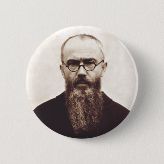Saint Maximilian Kolbe polnischer katholischer Pri Button (Vorderseite)