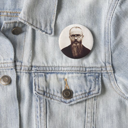 Saint Maximilian Kolbe polnischer katholischer Pri Button (Beispiel)
