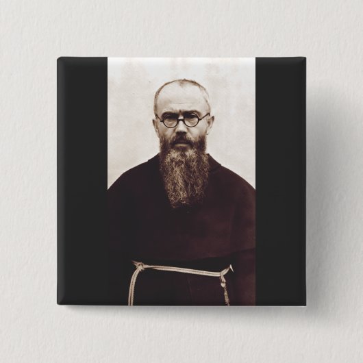 Saint Maximilian Kolbe polnischer katholischer Pri Button (Vorderseite)